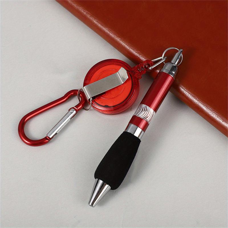 Metal Drawstring Pen Carabiner Keychain