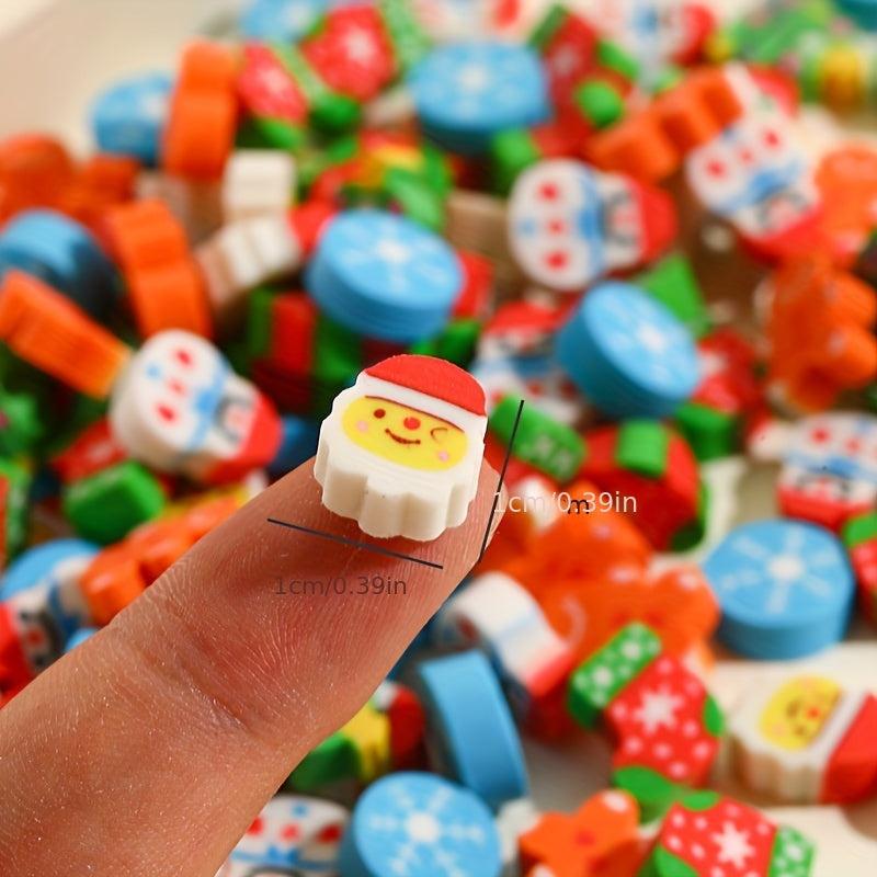 100pcs Christmas Cartoon Eraser Set - Student Prize Stationery