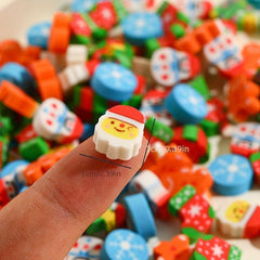 100pcs Christmas Cartoon Eraser Set - Student Prize Stationery