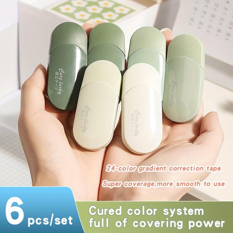 6pcs Gradient Correction Strip Japanese Mori Series Mute Large Capacity Statione