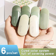 6pcs Gradient Correction Strip Japanese Mori Series Mute Large Capacity Statione