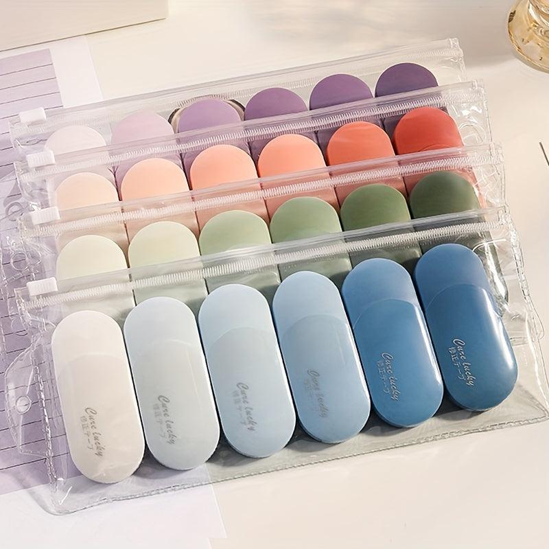 6pcs Gradient Correction Strip Japanese Mori Series Mute Large Capacity Statione
