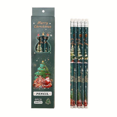 6pcs Christmas Funny Cartoon Pencil Set for Kids School Supplies