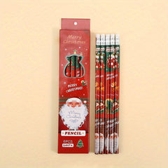 6pcs Christmas Funny Cartoon Pencil Set for Kids School Supplies