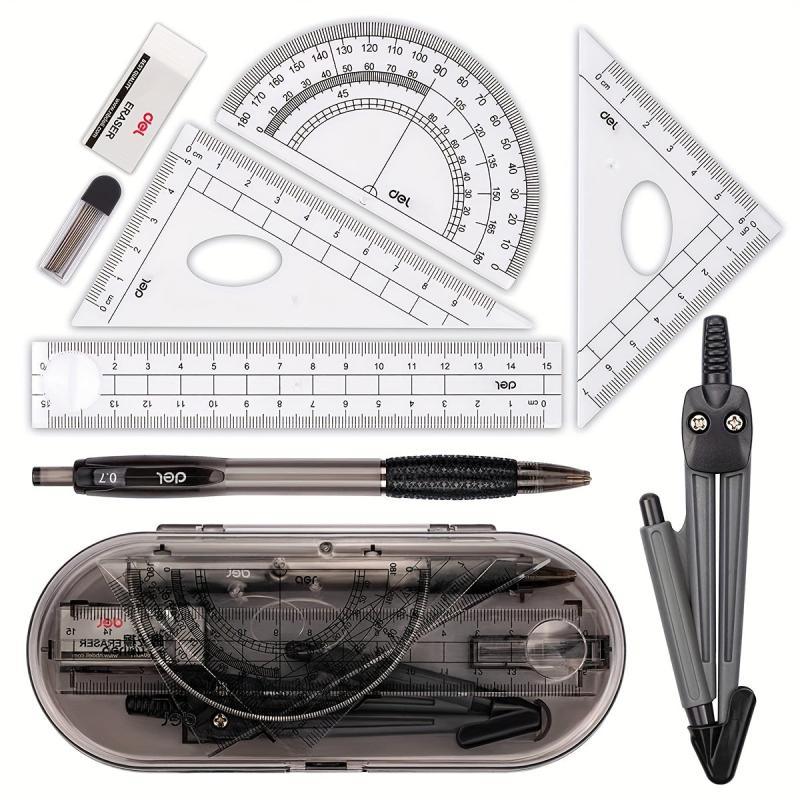 8pcs Compass Ruler Set + 0.7mm Mechanical Pencil