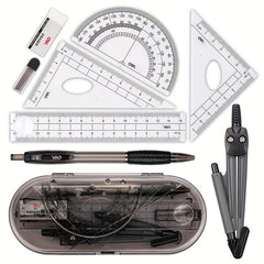 8pcs Compass Ruler Set + 0.7mm Mechanical Pencil