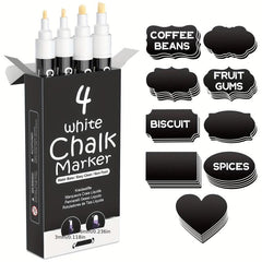 4pcs Chalk Markers Wet & Dry Erase Chalk Pens For Blackboard Chalkboards