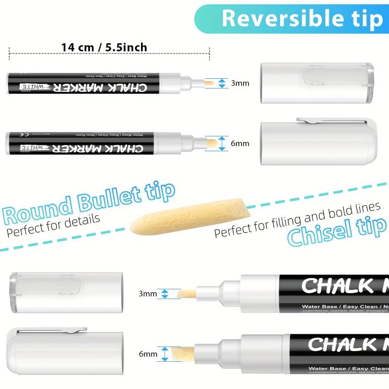 4pcs Chalk Markers Wet & Dry Erase Chalk Pens For Blackboard Chalkboards