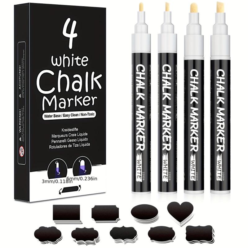4pcs Chalk Markers Wet & Dry Erase Chalk Pens For Blackboard Chalkboards