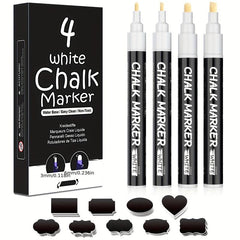 4pcs Chalk Markers Wet & Dry Erase Chalk Pens For Blackboard Chalkboards