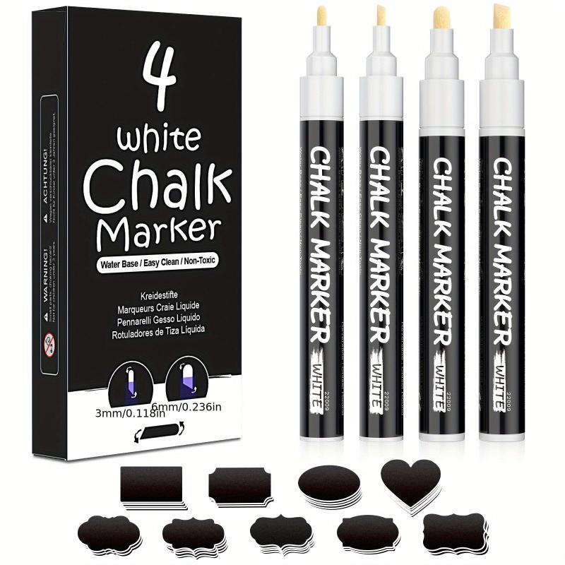 4pcs Chalk Markers Wet & Dry Erase Chalk Pens For Blackboard Chalkboards
