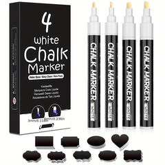 4pcs Chalk Markers Wet & Dry Erase Chalk Pens For Blackboard Chalkboards