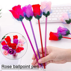 Cartoon Rose Ballpoint Pens Set, Ideal for Students