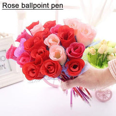 Cartoon Rose Ballpoint Pens Set, Ideal for Students