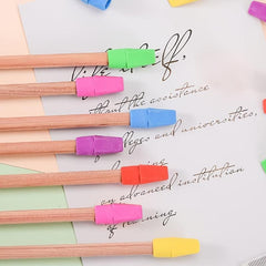 50 Pcs Colorful Pencil Top Erasers for School Office 6 Colors
