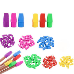 50 Pcs Colorful Pencil Top Erasers for School Office 6 Colors