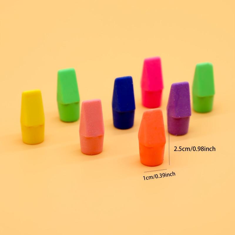 50 Pcs Colorful Pencil Top Erasers for School Office 6 Colors