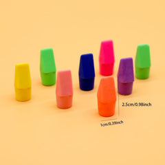 50 Pcs Colorful Pencil Top Erasers for School Office 6 Colors