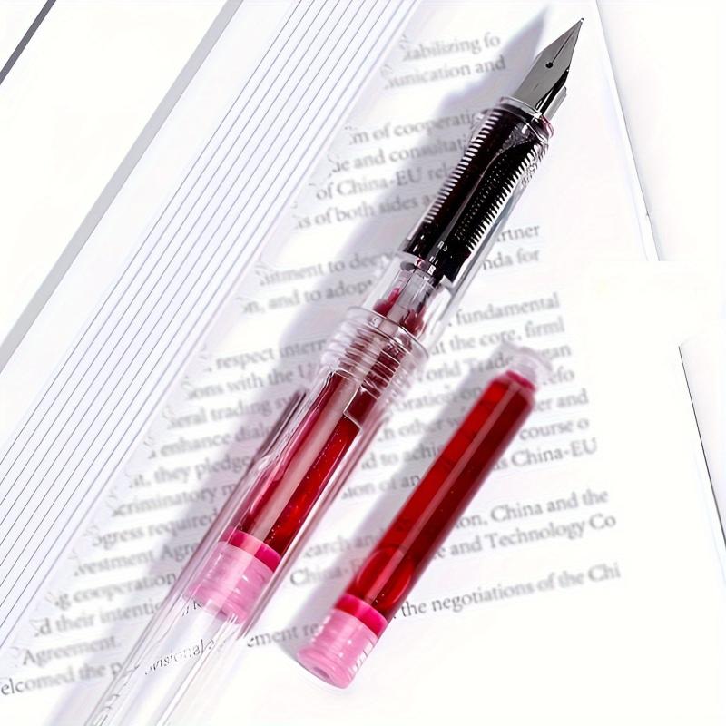 Transparent Fountain Pen Solid, Not Include Ink, Office Student Practice Book
