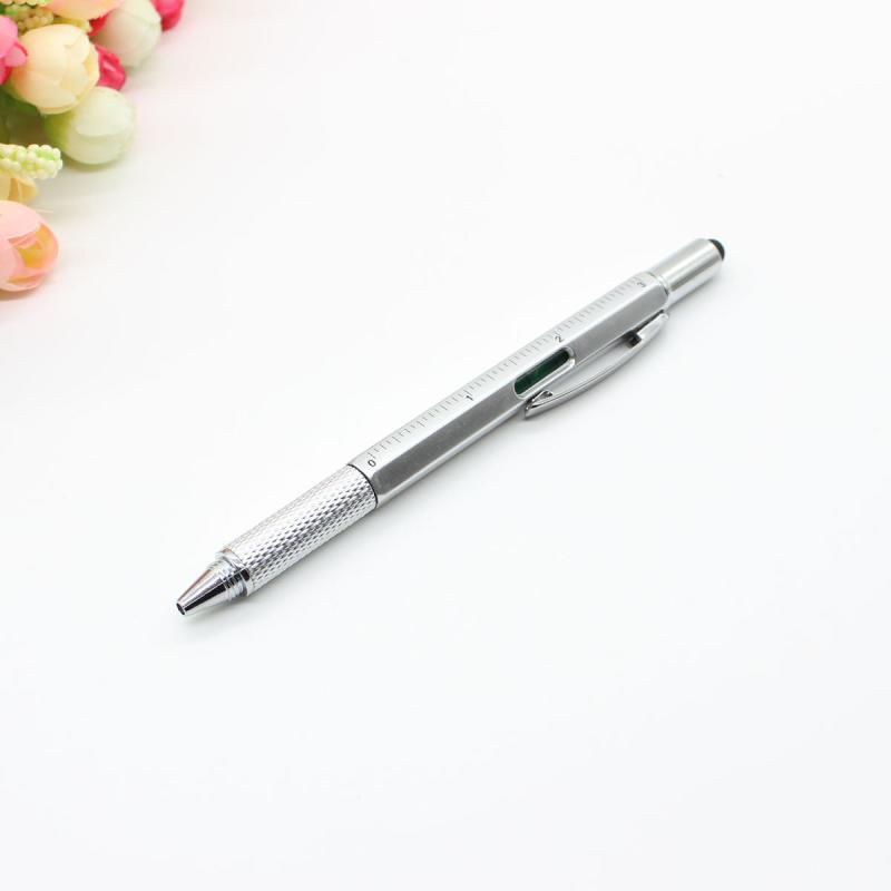 1PC 6-in-1 Multi-function Pen Tool with Ballpoint Pen Screwdriver Ruler Level