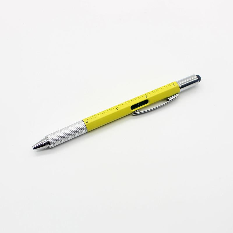 1PC 6-in-1 Multi-function Pen Tool with Ballpoint Pen Screwdriver Ruler Level