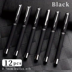 Rollerball Pen Bullet Tip 0.7mm 12 Pcs Titanium Steel Ballpoint Pen