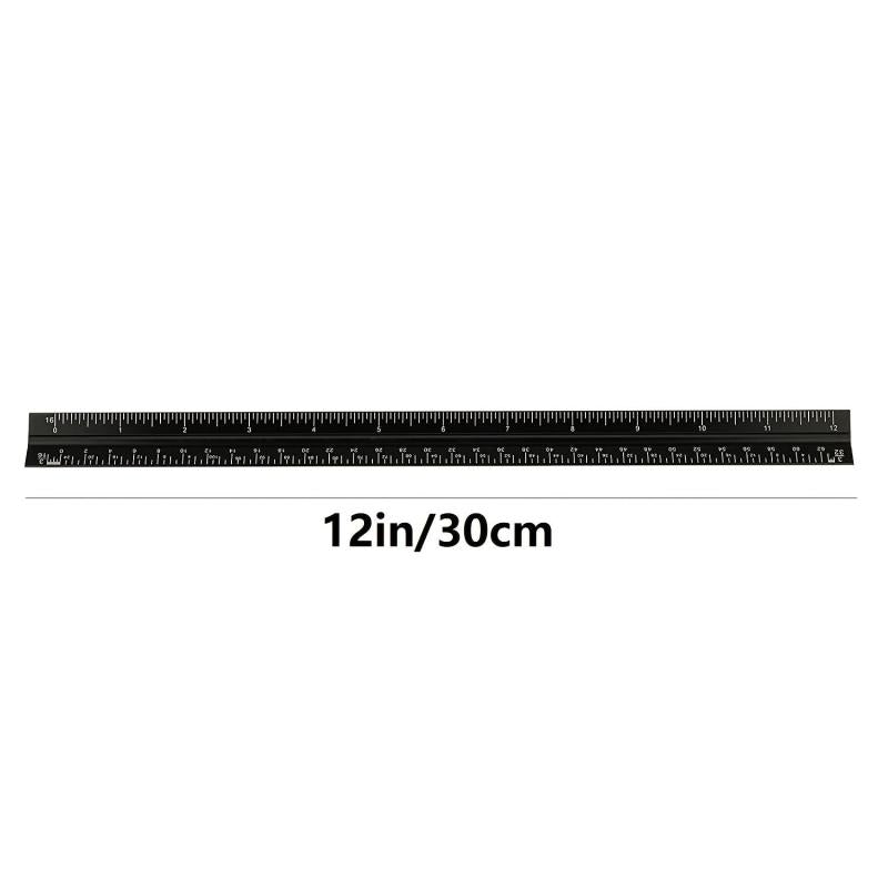 12'' Laser Etched Aluminum Architect Triangular Ruler