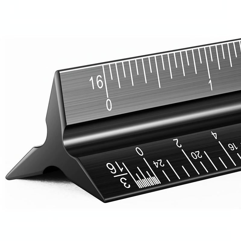 12'' Laser Etched Aluminum Architect Triangular Ruler