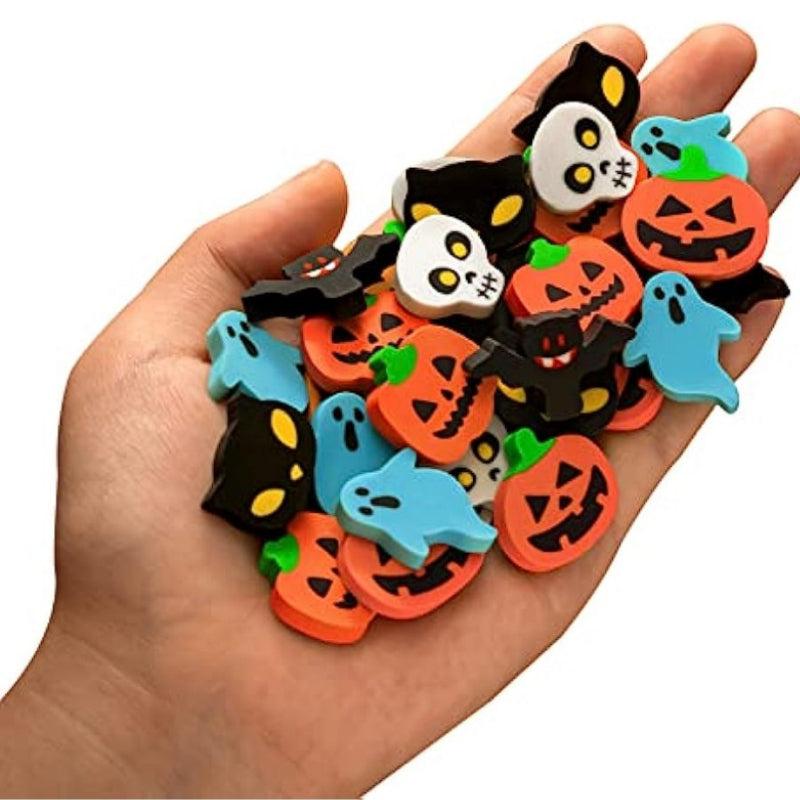 20pcs Halloween Erasers Assortment Pumpkin Ghost Bat Skele
