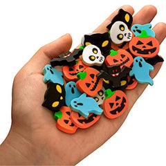 20pcs Halloween Erasers Assortment Pumpkin Ghost Bat Skele