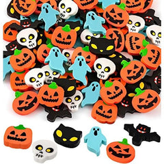 20pcs Halloween Erasers Assortment Pumpkin Ghost Bat Skele