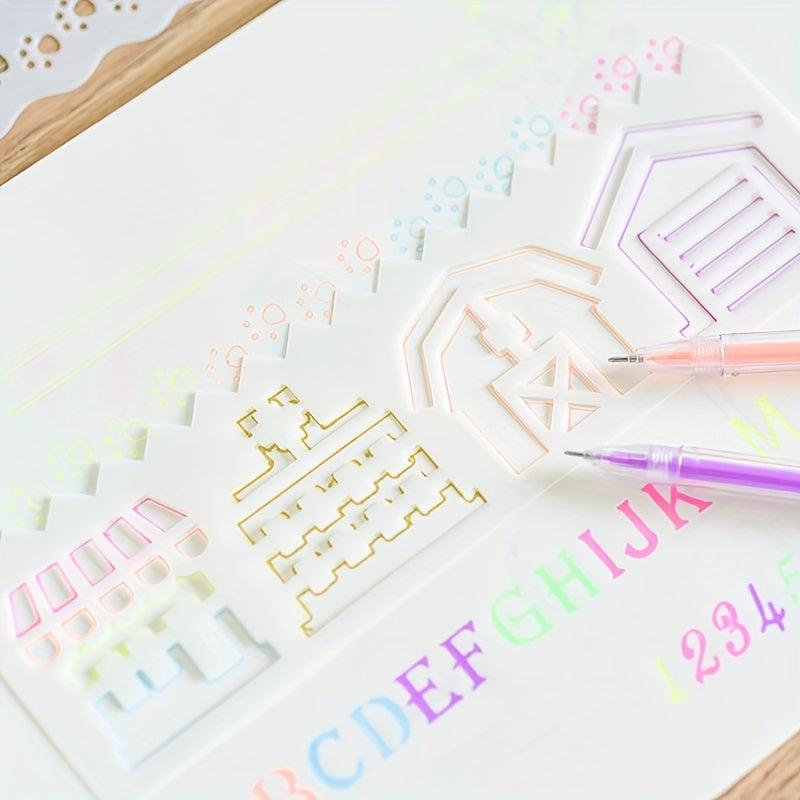 Cartoon Strip Series Coloring Ruler Set for Kids, 8 Pieces