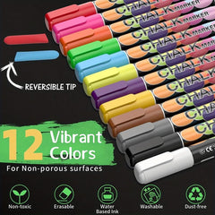 12 Liquid Chalk Markers Set - Creative Potential Unleashed!