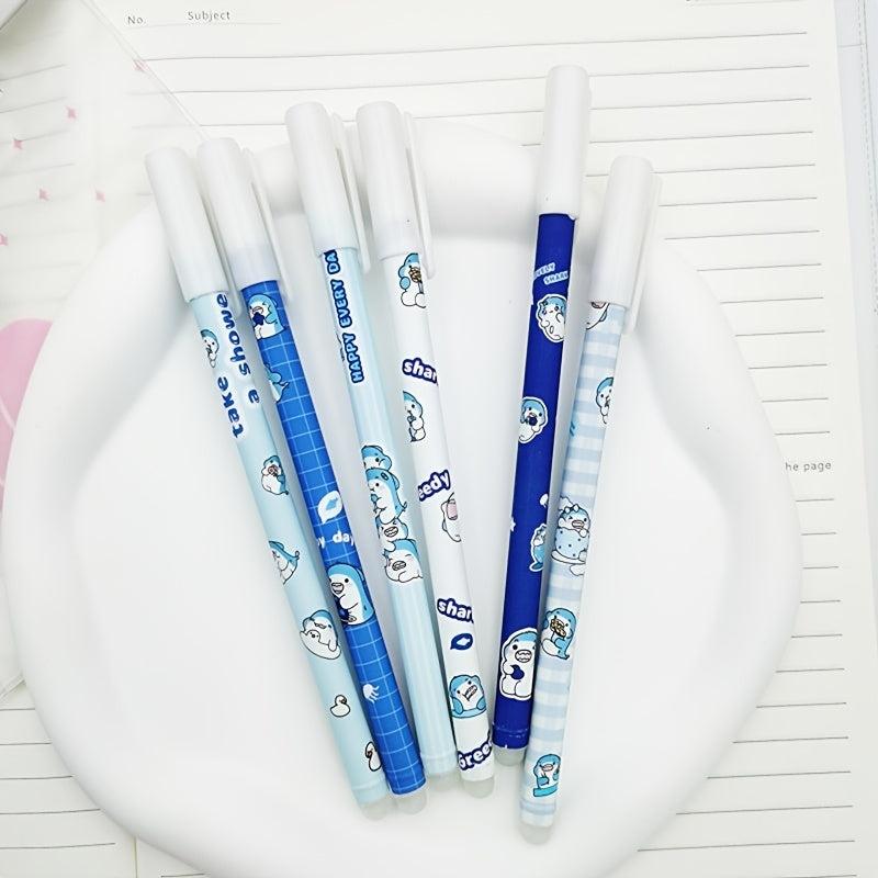 6pcs Style Gel Pen Shark 0 5mm Erasable Pen