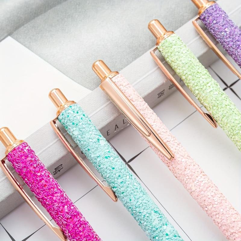 6pcs Glittery Metal Pens 1.0mm Fine Point - Perfect Gift for Kids & Teachers