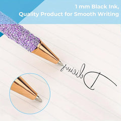 6pcs Glittery Metal Pens 1.0mm Fine Point - Perfect Gift for Kids & Teachers