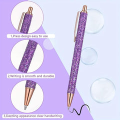 6pcs Glittery Metal Pens 1.0mm Fine Point - Perfect Gift for Kids & Teachers
