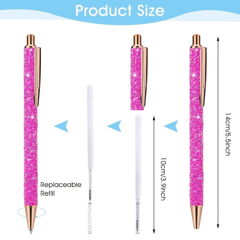 6pcs Glittery Metal Pens 1.0mm Fine Point - Perfect Gift for Kids & Teachers