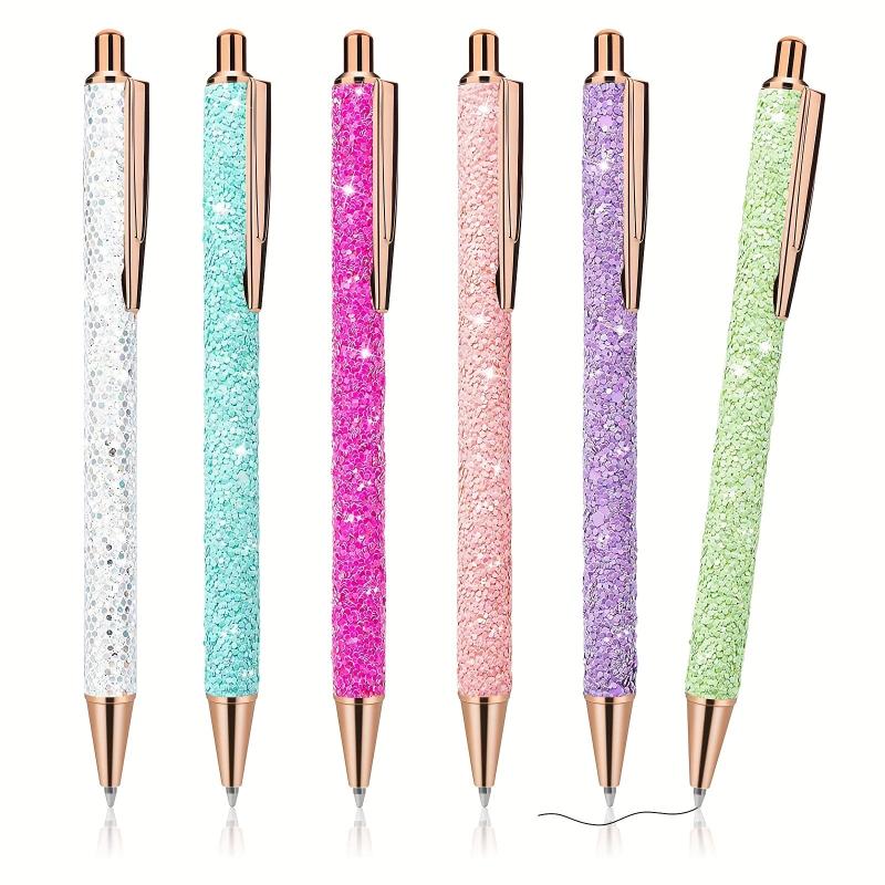 6pcs Glittery Metal Pens 1.0mm Fine Point - Perfect Gift for Kids & Teachers