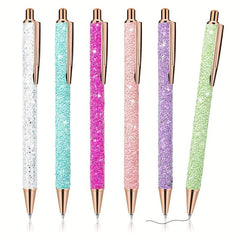 6pcs Glittery Metal Pens 1.0mm Fine Point - Perfect Gift for Kids & Teachers