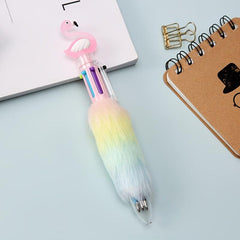 Rainbow Fluffy Ballpoint Multiple Colour Funny Rollerball Pens