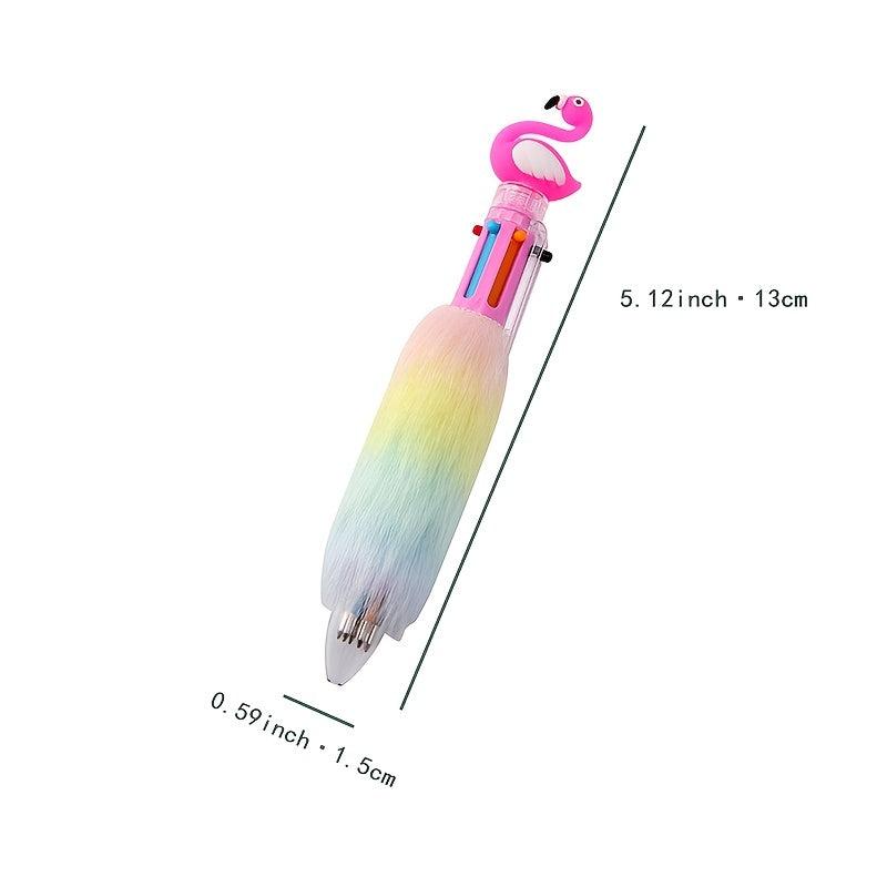 Rainbow Fluffy Ballpoint Multiple Colour Funny Rollerball Pens