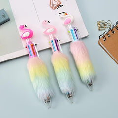 Rainbow Fluffy Ballpoint Multiple Colour Funny Rollerball Pens