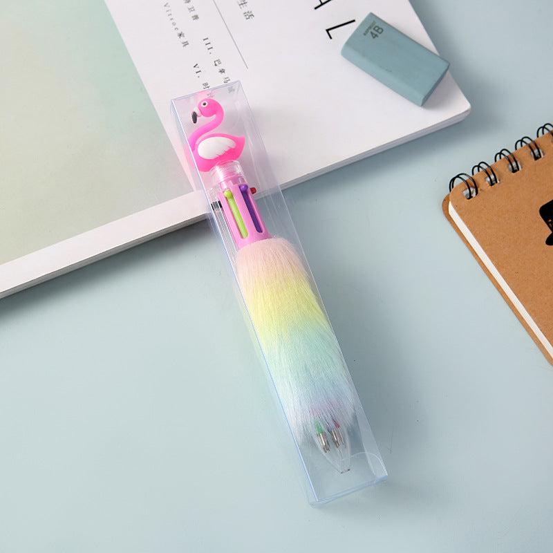 Rainbow Fluffy Ballpoint Multiple Colour Funny Rollerball Pens