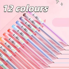 12 Pack Colored Pens Set Office Study Note-taking