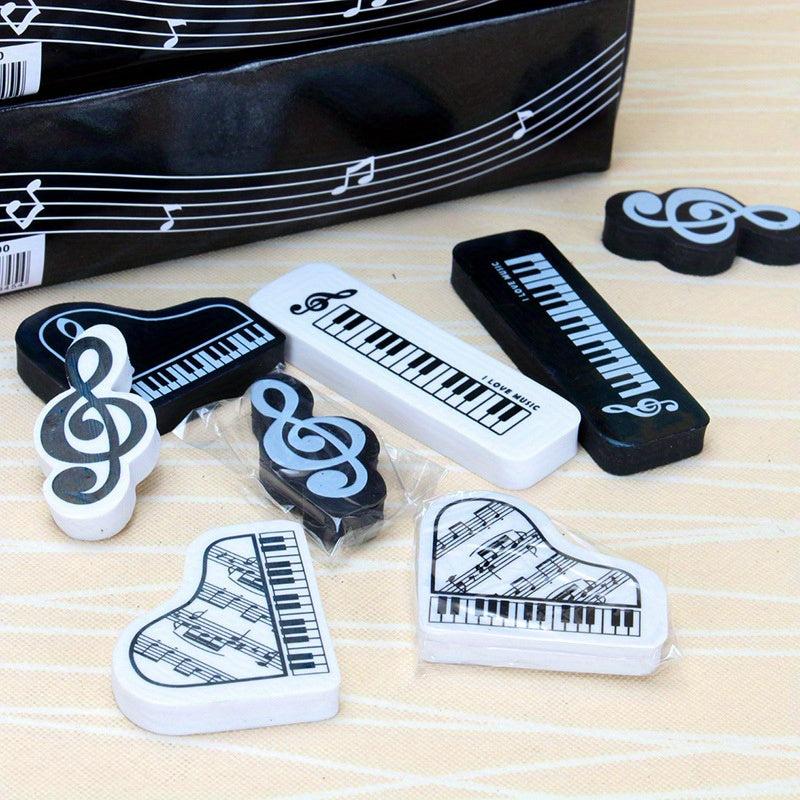 3pcs Note & Piano Eraser Pack, Portable Pencil Eraser for Students