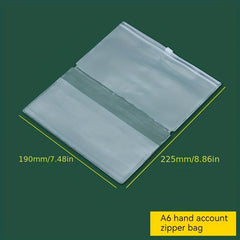 5pcs A5 A6 Bill Bags Business Card Bag PVC Zipper Bag Storage Replacement