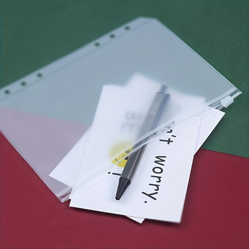 5pcs A5 A6 Bill Bags Business Card Bag PVC Zipper Bag Storage Replacement