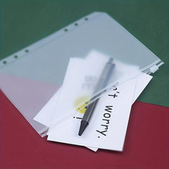 5pcs A5 A6 Bill Bags Business Card Bag PVC Zipper Bag Storage Replacement