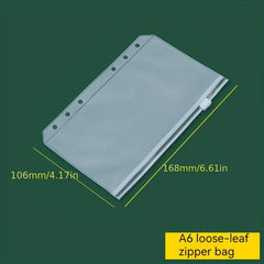 5pcs A5 A6 Bill Bags Business Card Bag PVC Zipper Bag Storage Replacement